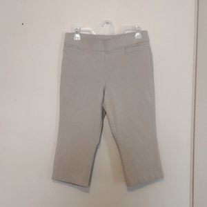 Kim Rogers Women's Capri Pants Khaki Tummy Control Pocket Plus 10 Petite